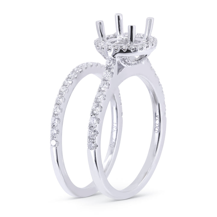 Beautiful Hand Crafted 14K White Gold White Diamond Bridal Collection Ring
