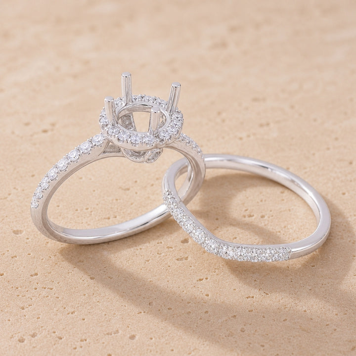 R1646 - 14K White Gold Diamond Engagement Ring