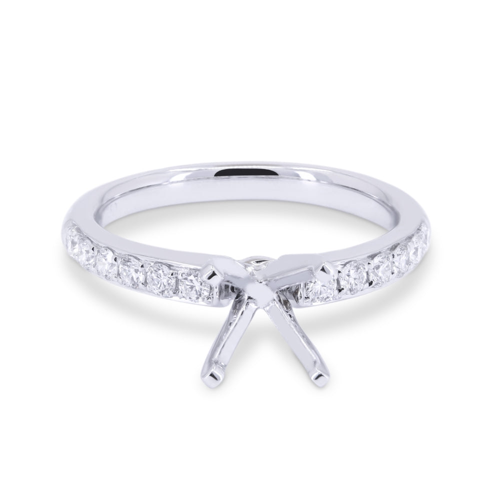 Beautiful Hand Crafted 14K White Gold   And Diamond Bridal Collection Ring