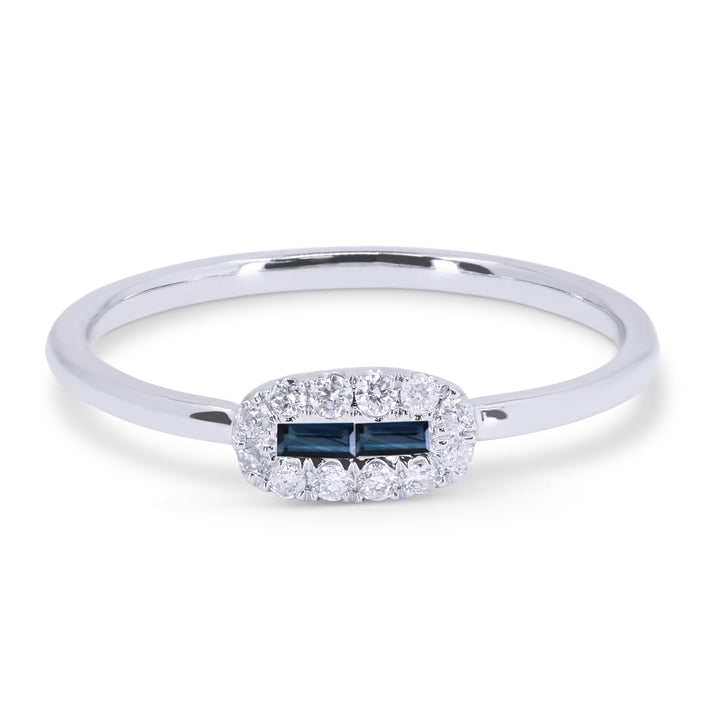 Beautiful Hand Crafted 14K White Gold  Sapphire And Diamond Arianna Collection Ring