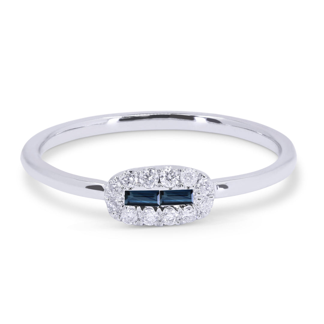 Beautiful Hand Crafted 14K White Gold  Sapphire And Diamond Arianna Collection Ring