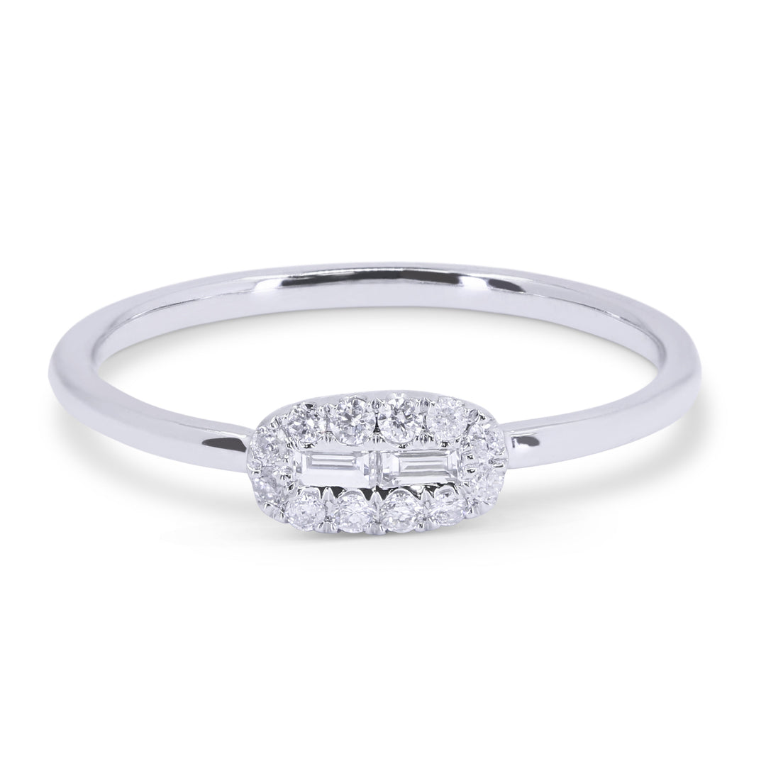 Beautiful Hand Crafted 14K White Gold White Diamond Arianna Collection Ring