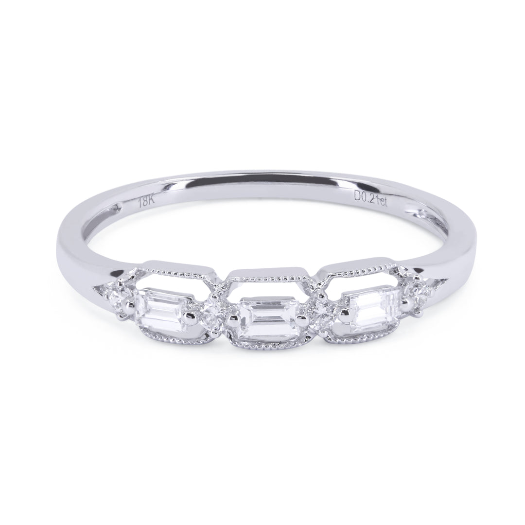 Beautiful Hand Crafted 14K White Gold White Diamond Arianna Collection Ring