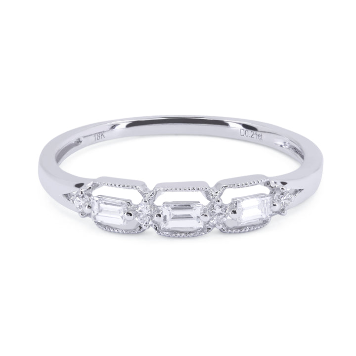 Beautiful Hand Crafted 14K White Gold White Diamond Arianna Collection Ring