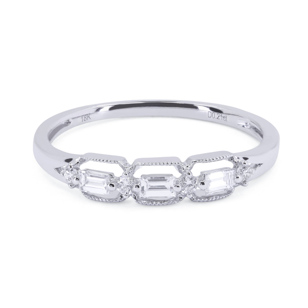 Beautiful Hand Crafted 14K White Gold White Diamond Arianna Collection Ring