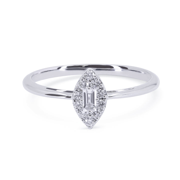 Beautiful Hand Crafted 14K White Gold White Diamond Arianna Collection Ring