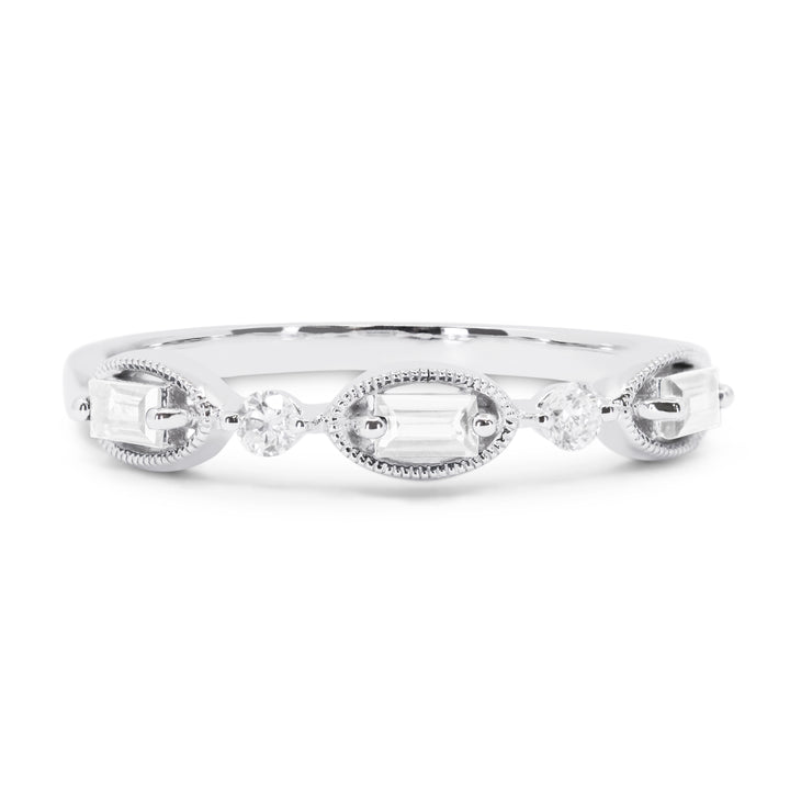 Beautiful Hand Crafted 14K White Gold White Diamond Arianna Collection Ring
