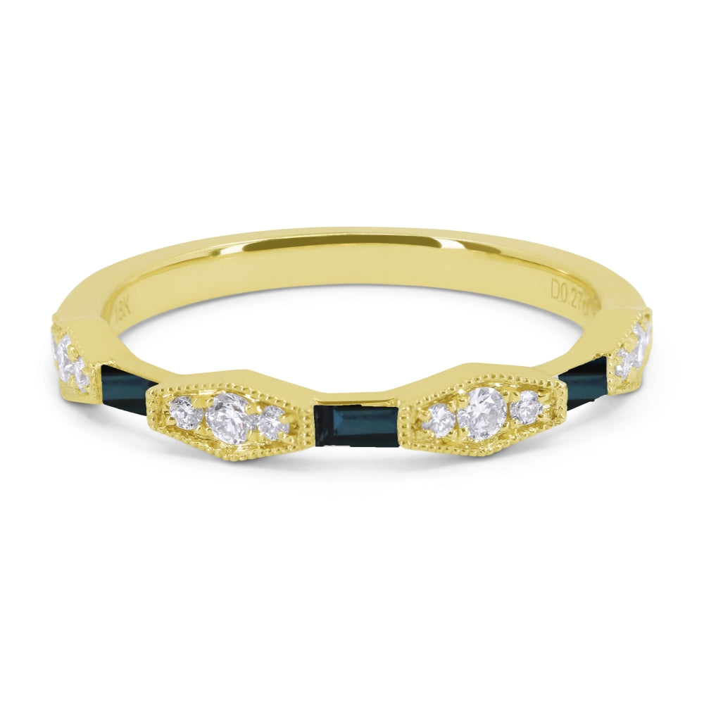 Beautiful Hand Crafted 14K Yellow Gold  Sapphire And Diamond Arianna Collection Ring