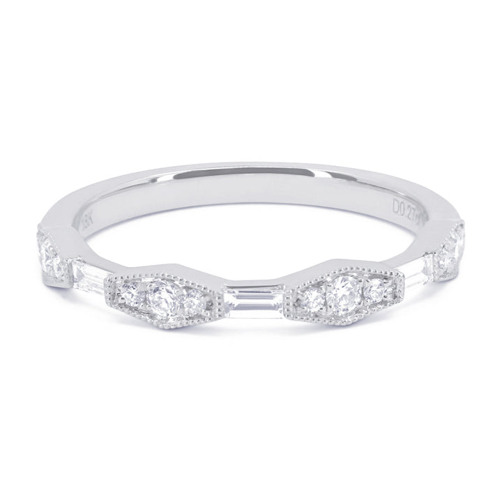 Beautiful Hand Crafted 14K White Gold White Diamond Arianna Collection Ring