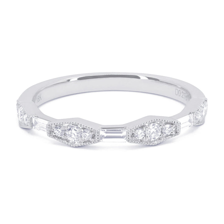 Beautiful Hand Crafted 14K White Gold White Diamond Bridal Collection Ring