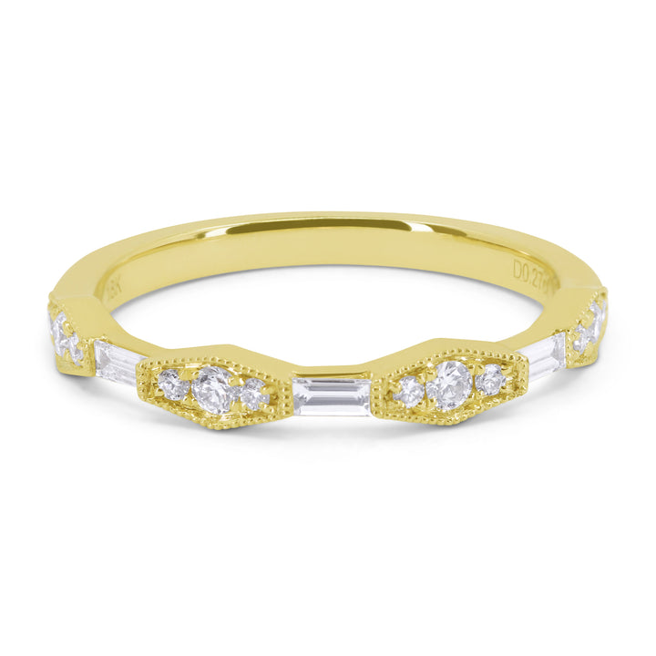 Beautiful Hand Crafted 14K Yellow Gold White Diamond Bridal Collection Ring