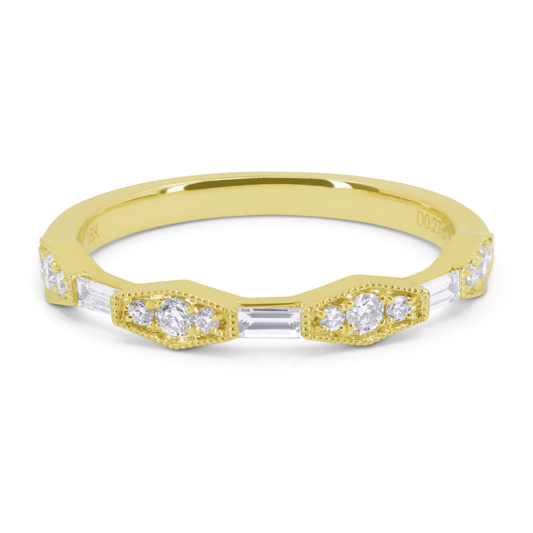 Beautiful Hand Crafted 14K Yellow Gold White Diamond Bridal Collection Ring