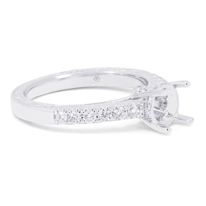 R1667 - 14K White Gold Diamond Engagement Ring