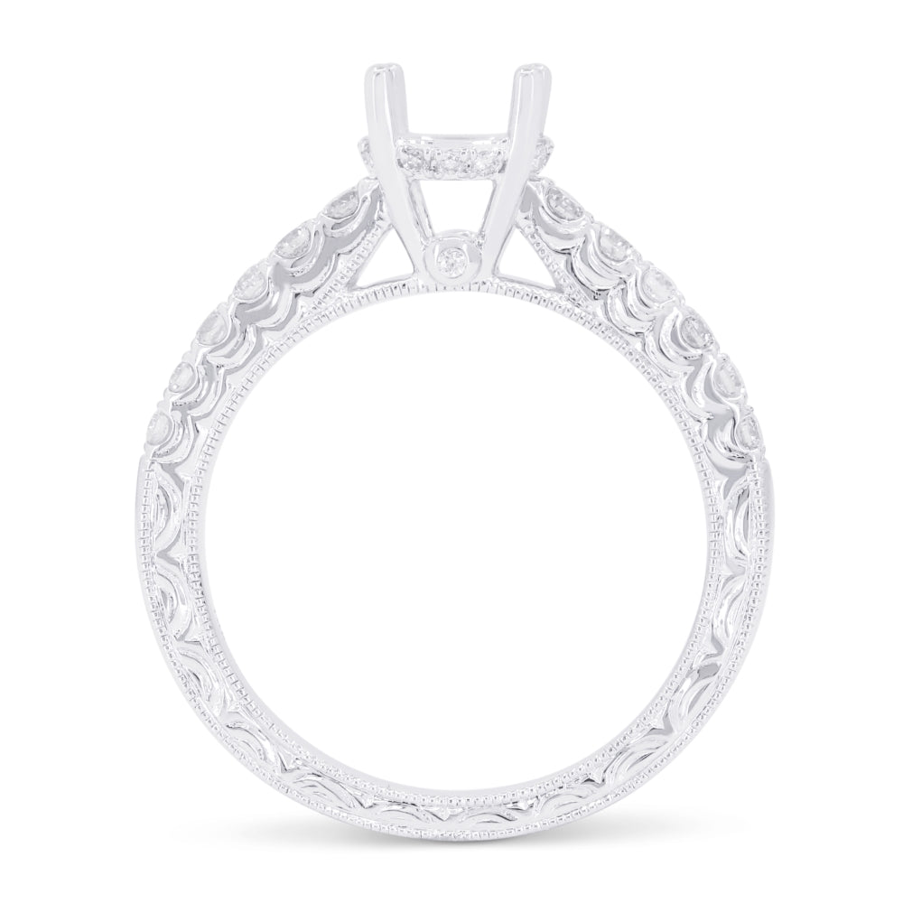 R1667 - 14K White Gold Diamond Engagement Ring