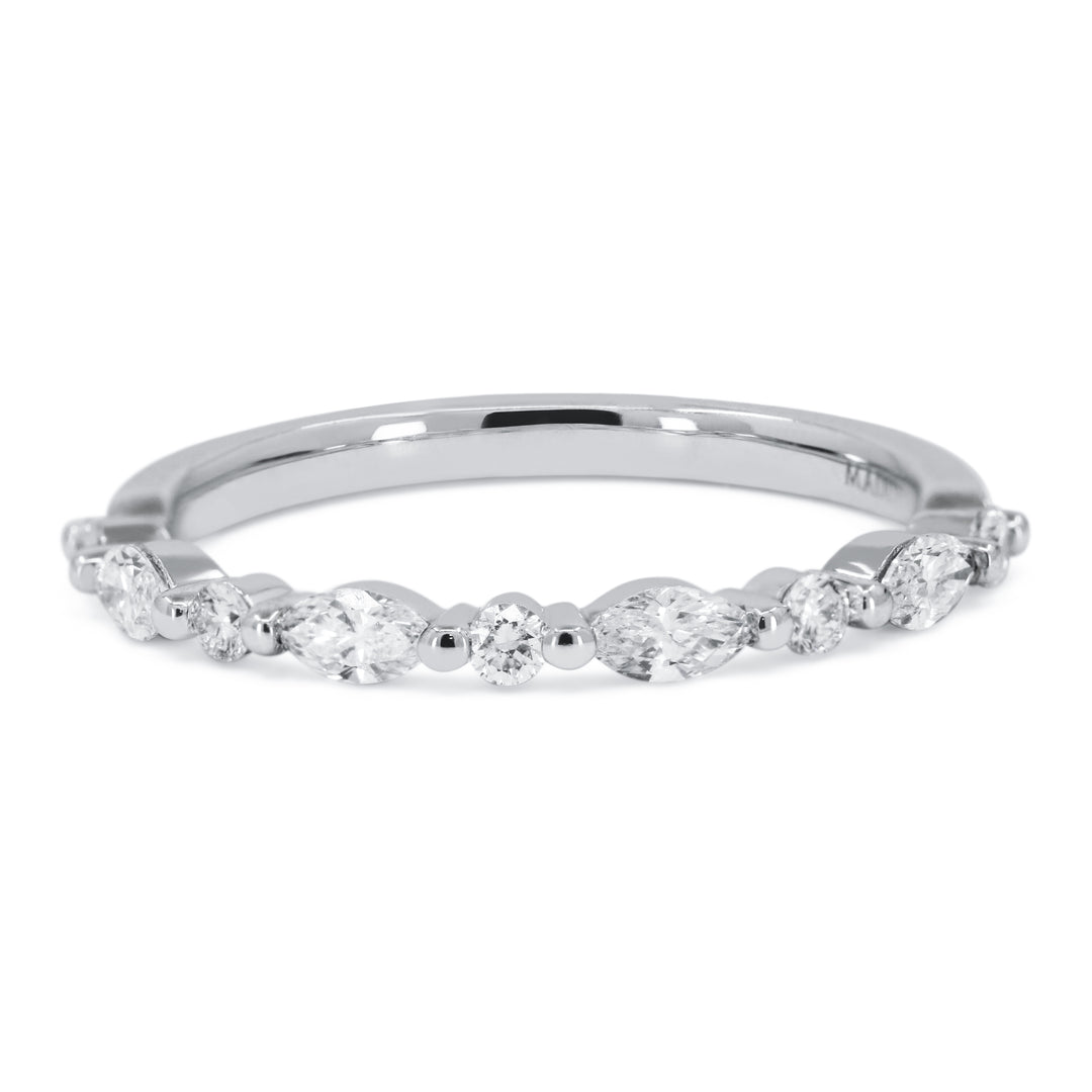 Beautiful Hand Crafted 14K White Gold White Diamond Arianna Collection Ring