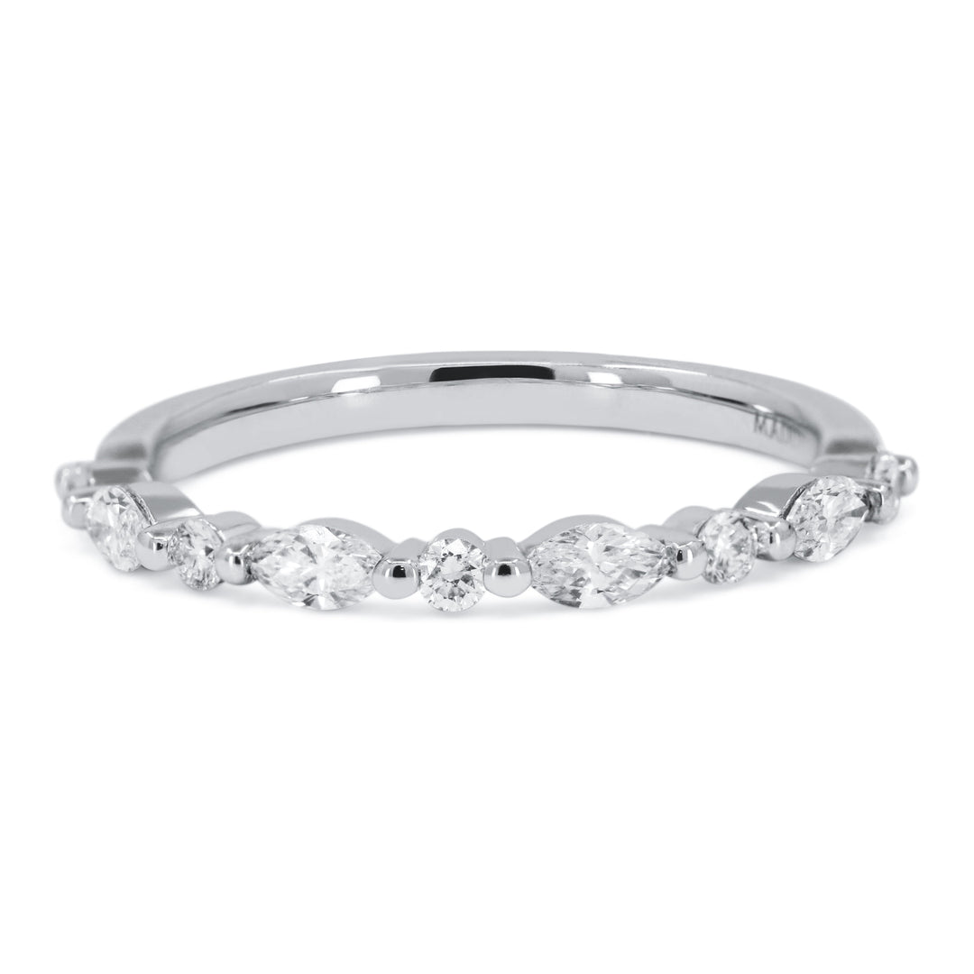 Beautiful Hand Crafted 14K White Gold White Diamond Arianna Collection Ring