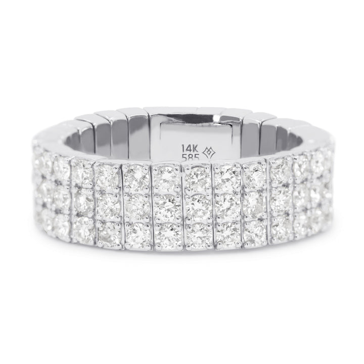 Beautiful Hand Crafted 14K White Gold White Diamond Arianna Collection Ring