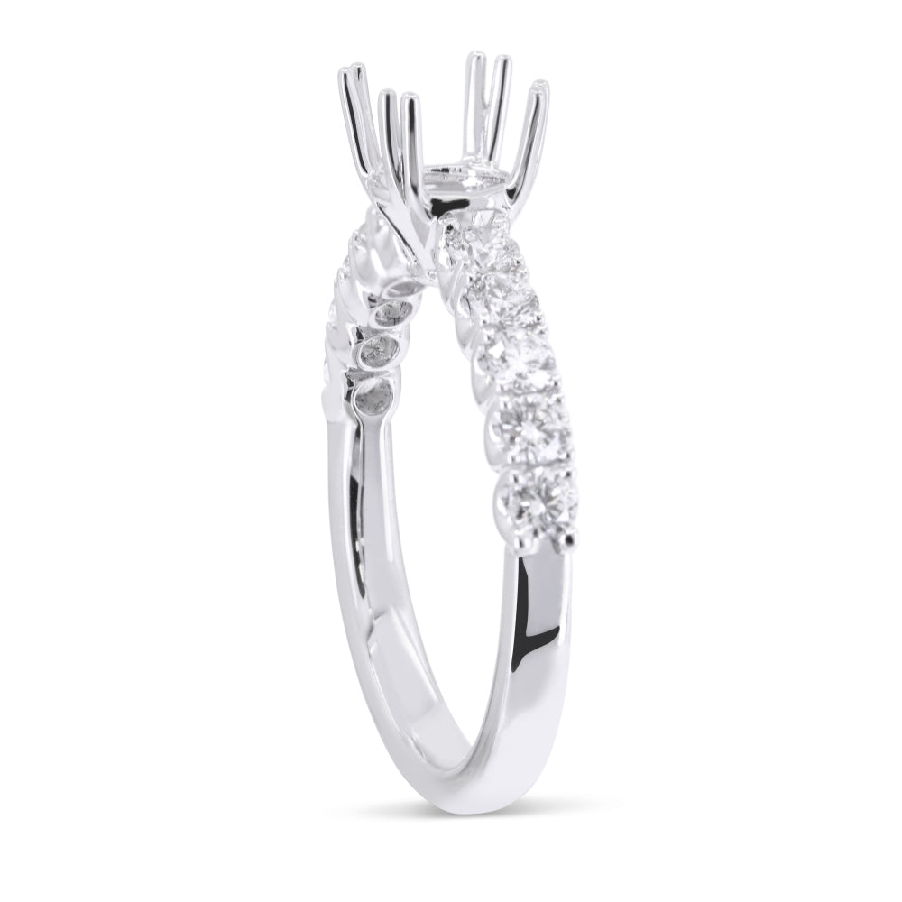 R1696 - 14K White Gold Diamond Engagement Ring