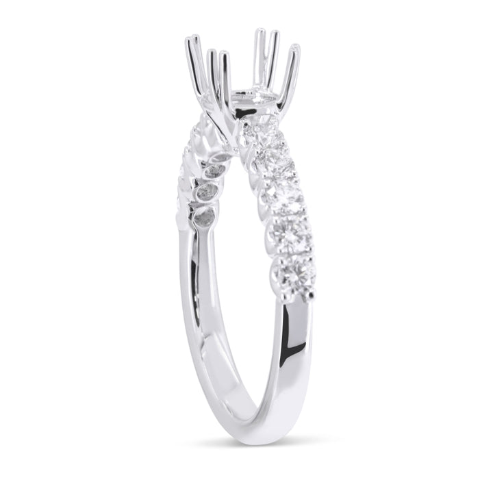 R1696 - 14K White Gold Diamond Engagement Ring