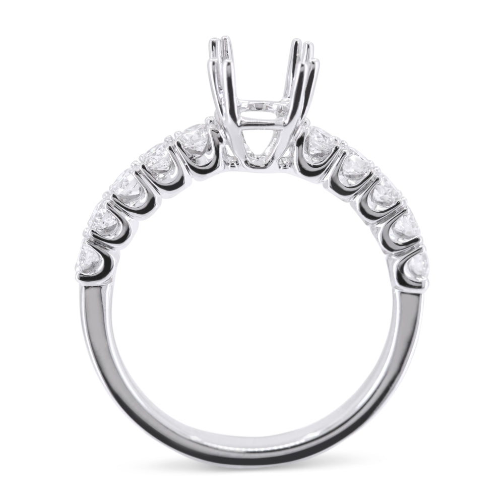 R1696 - 14K White Gold Diamond Engagement Ring