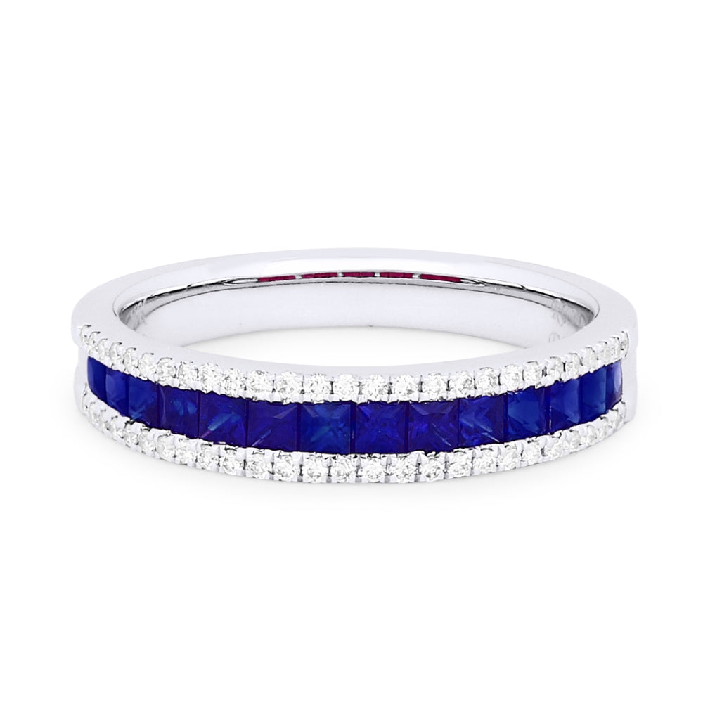 Beautiful Hand Crafted 18K White Gold  Sapphire And Diamond Arianna Collection Ring