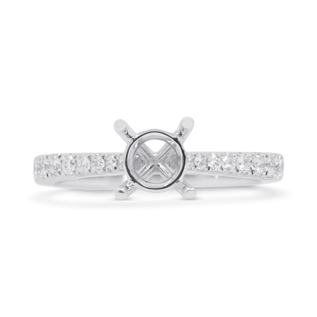 Beautiful Hand Crafted 18K White Gold White Diamond Bridal Collection Ring