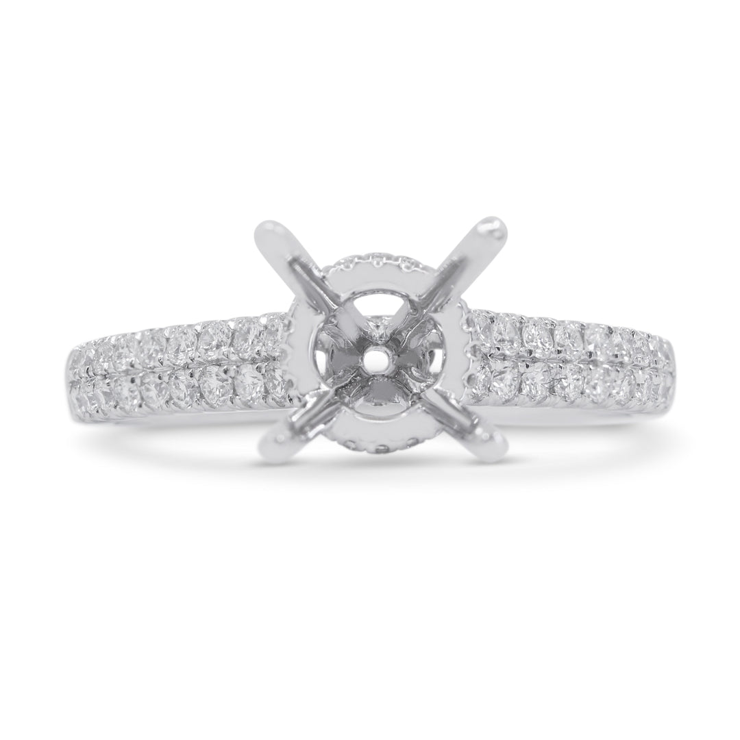 Beautiful Hand Crafted 18K White Gold White Diamond Bridal Collection Ring