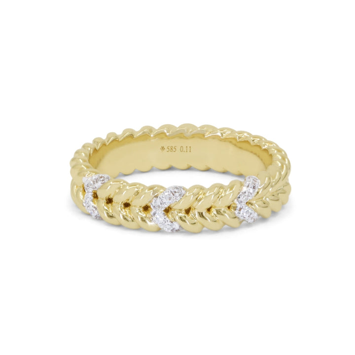 Beautiful Hand Crafted 14K Yellow Gold   And Diamond Milano Collection Ring