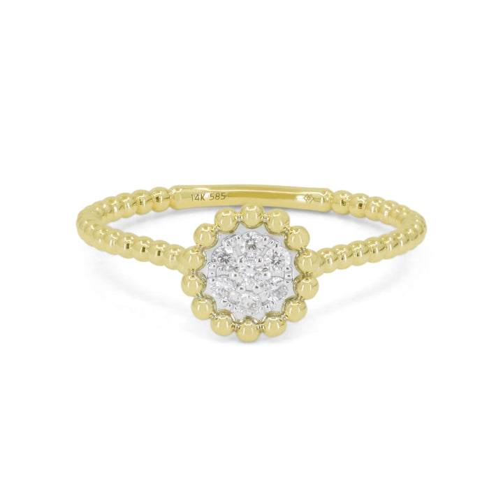 Beautiful Hand Crafted 14K Yellow Gold White Diamond Milano Collection Ring