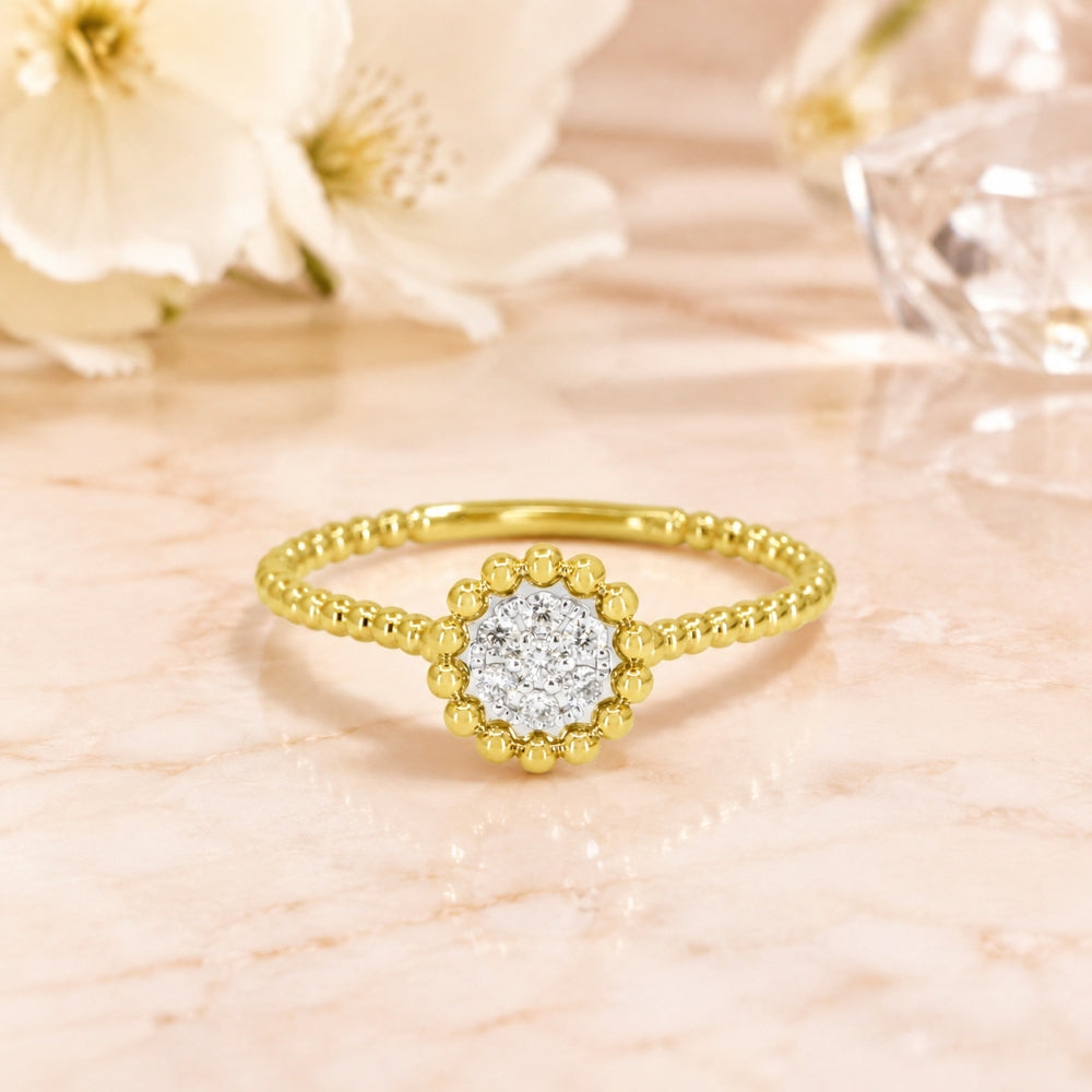 R1729 - 14K Yellow Gold Diamond Ring