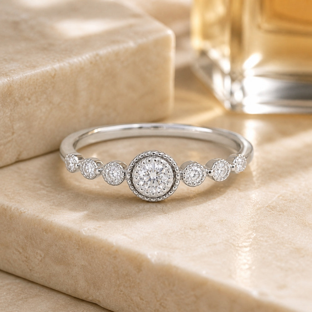 R1733 - 14K Gold Diamond Stackable Ring