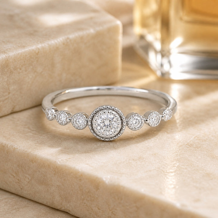 R1733 - 14K Gold Diamond Stackable Ring