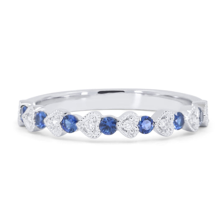 Beautiful Hand Crafted 14K White Gold  Sapphire And Diamond Arianna Collection Ring