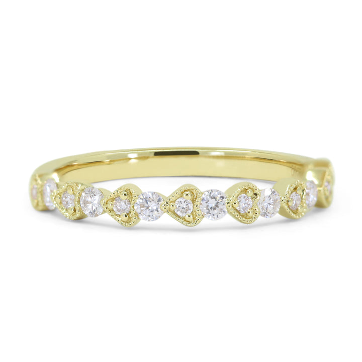 Beautiful Hand Crafted 14K Yellow Gold White Diamond Bridal Collection Ring