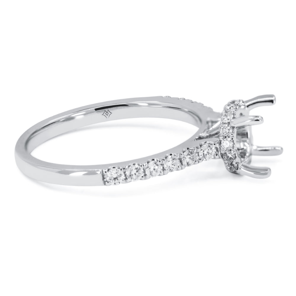 R1754 - 14K White Gold Diamond Engagement Ring
