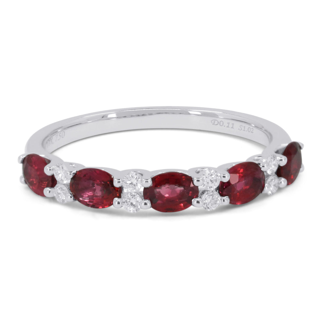 Beautiful Hand Crafted 14K White Gold  Ruby And Diamond Arianna Collection Ring