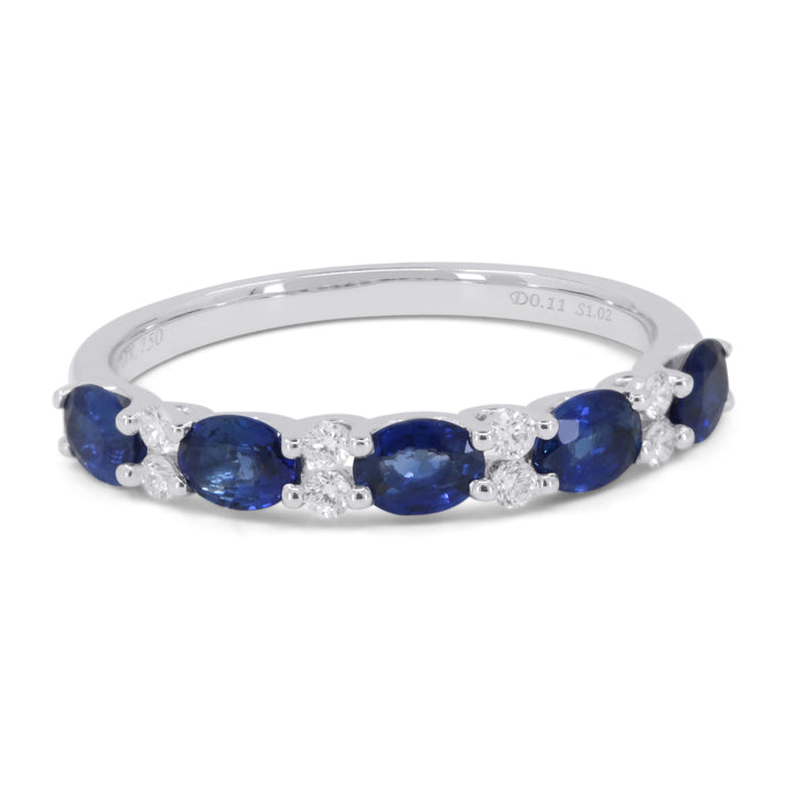 Beautiful Hand Crafted 14K White Gold  Sapphire And Diamond Arianna Collection Ring