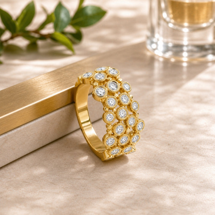 R1768 - 14K Gold Diamond Ring