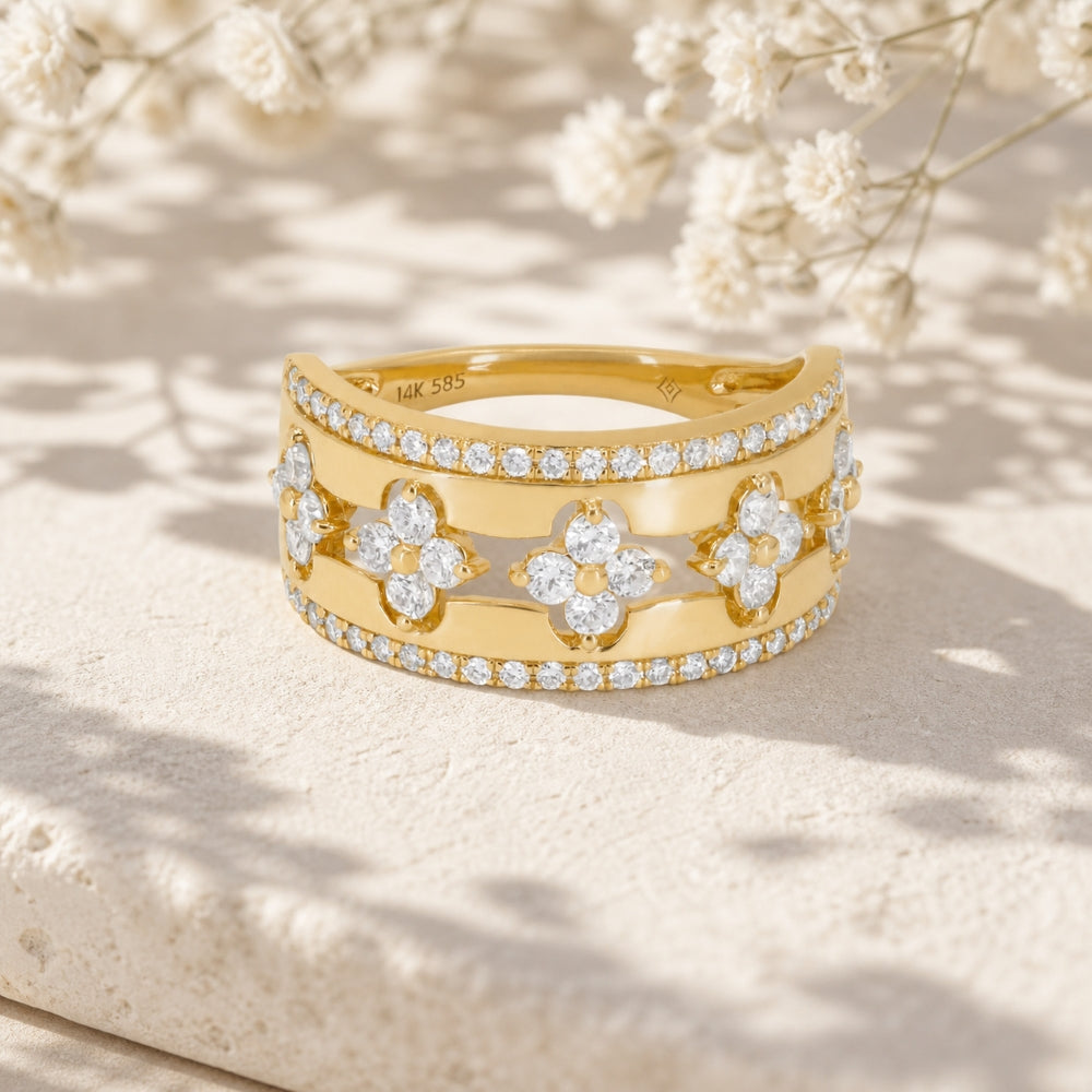 R1770 - 14K Yellow Gold Diamond Ring