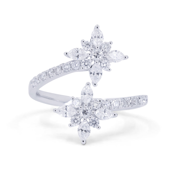 Beautiful Hand Crafted 14K White Gold White Diamond Milano Collection Ring