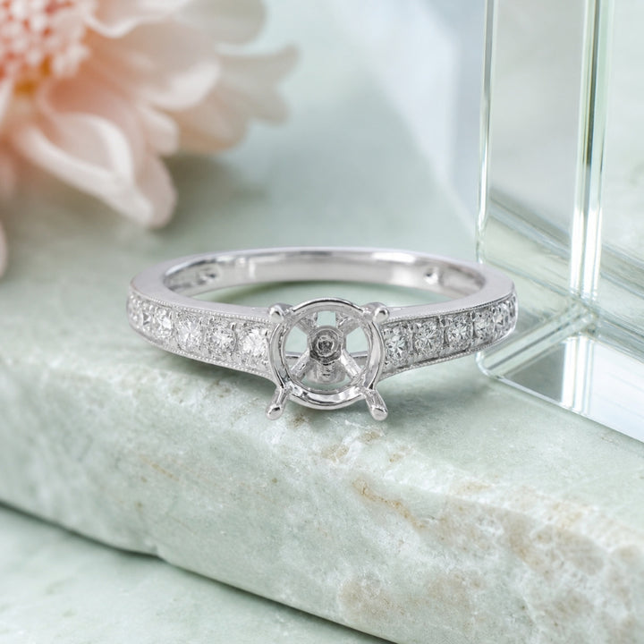 R1784 - 14K Gold Diamond Engagement Ring