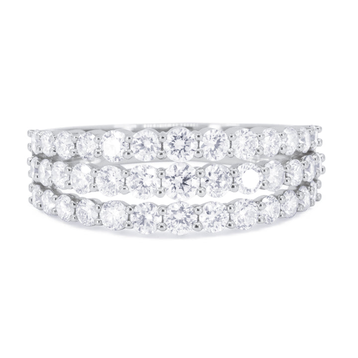 Beautiful Hand Crafted 14K White Gold White Diamond Milano Collection Ring