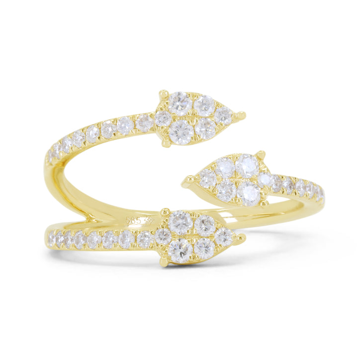 Beautiful Hand Crafted 14K Yellow Gold White Diamond Milano Collection Ring