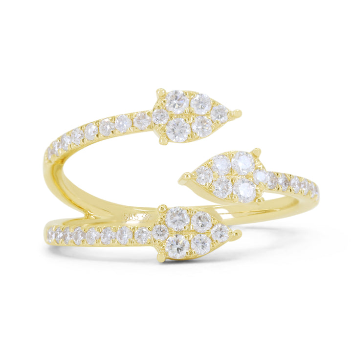 Beautiful Hand Crafted 14K Yellow Gold White Diamond Milano Collection Ring