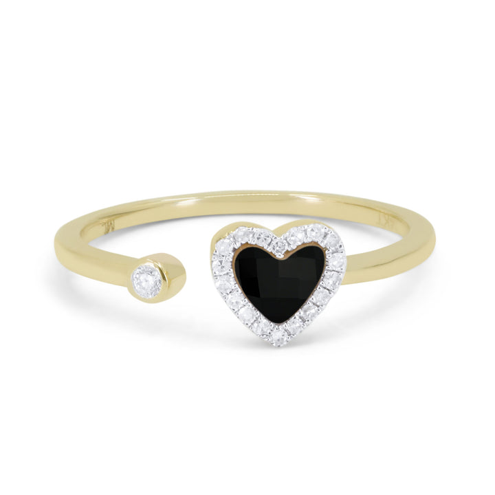 Beautiful Hand Crafted 14K Yellow Gold  Black Onyx And Diamond Milano Collection Ring