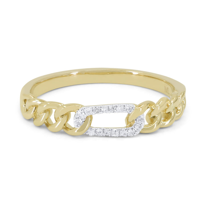 Beautiful Hand Crafted 14K Yellow Gold White Diamond Milano Collection Ring