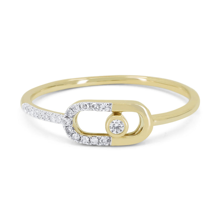 Beautiful Hand Crafted 14K Yellow Gold White Diamond Milano Collection Ring