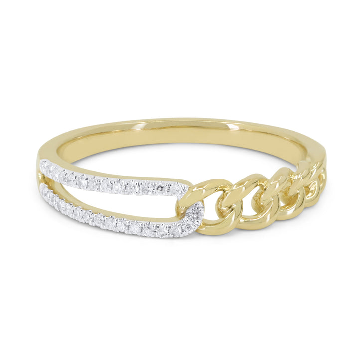 Beautiful Hand Crafted 14K Yellow Gold White Diamond Milano Collection Ring