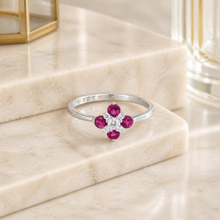 R1819 - 14K Gold Emerald, Ruby & Sapphire Ring