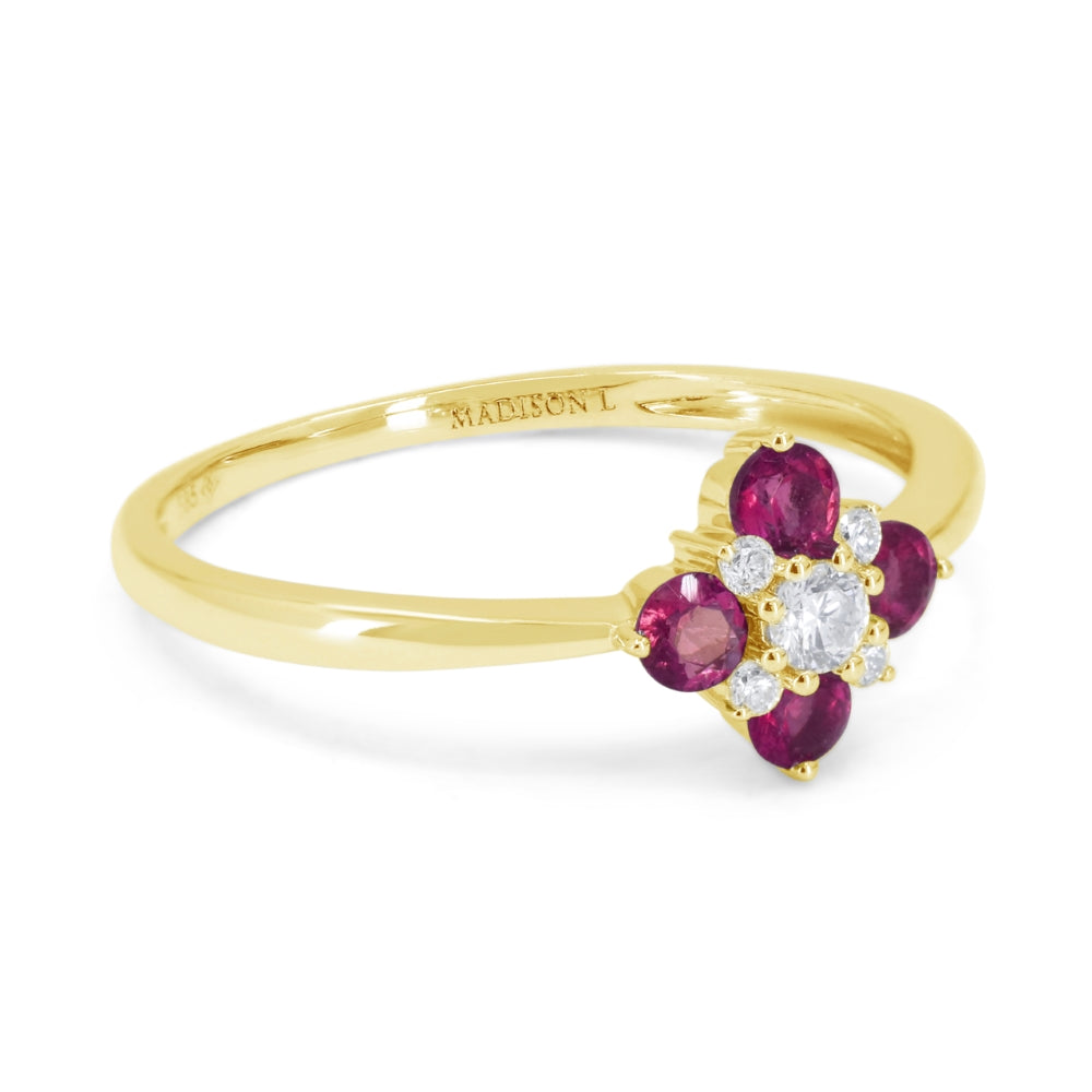 Madison L 14K Yellow Gold Ruby Ring - style R1819RUY
